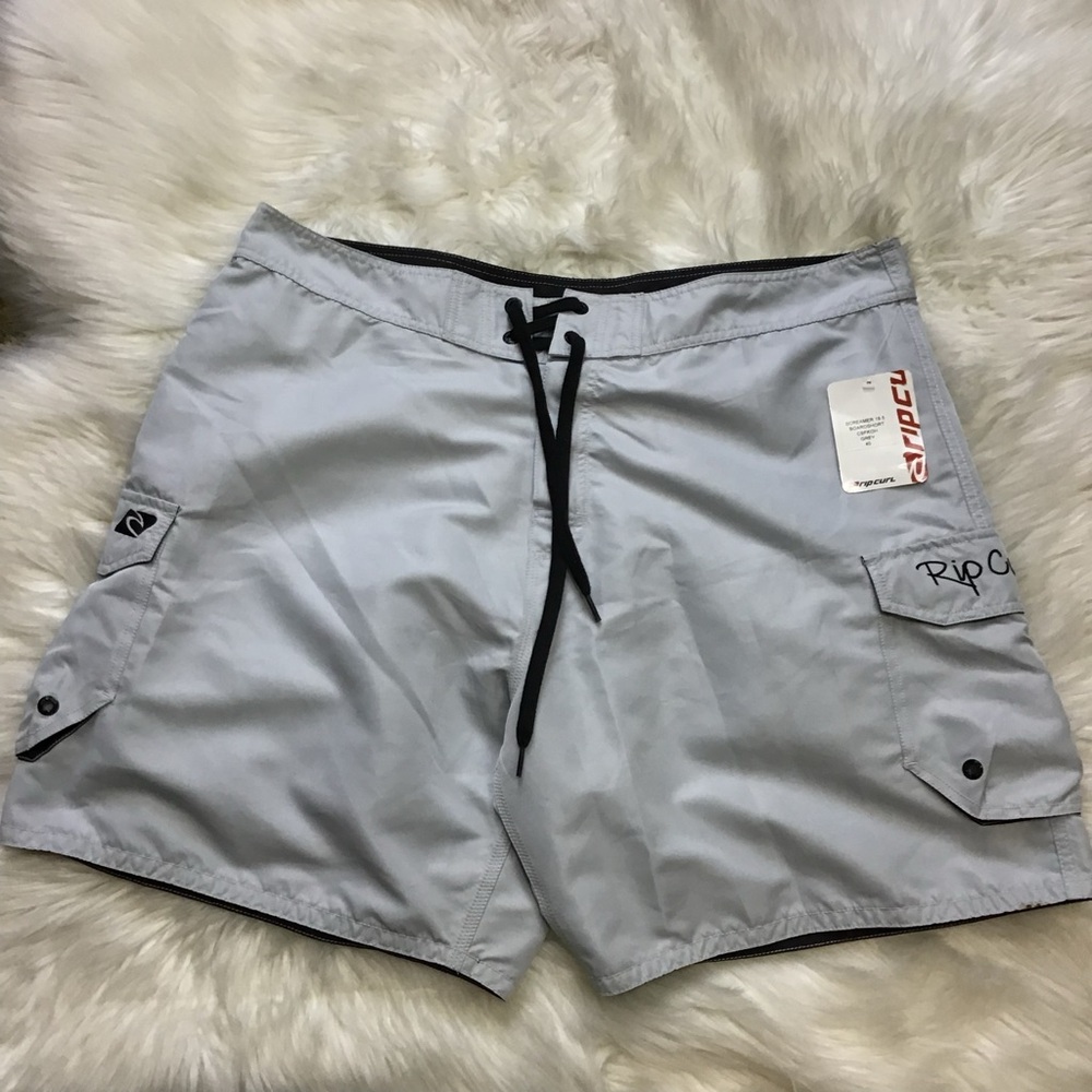 NWT  $65 Rip Curl Screamer Mens 40 Grey Board Short Surf Swim Suit Trunks